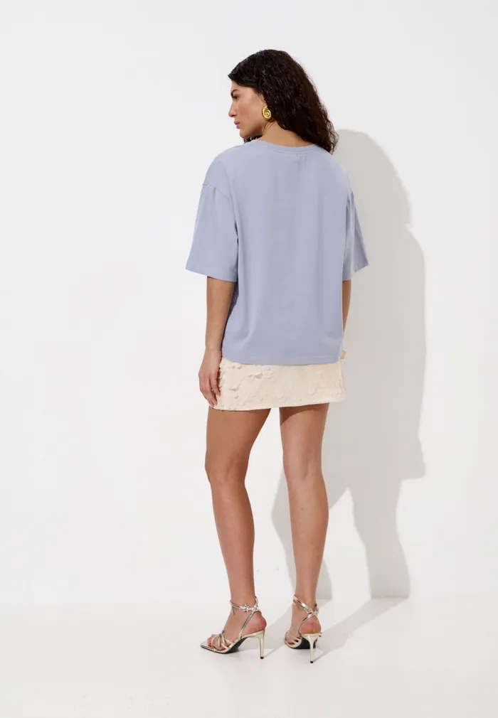 Футболка с принтом "Жемчужный бра" лавандового цвета