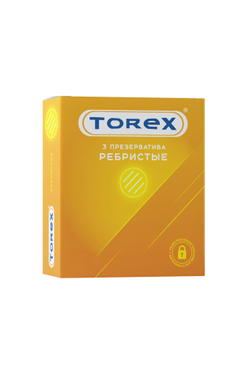 Презервативы ребристые TOREX латекс, №3, 18,5 см