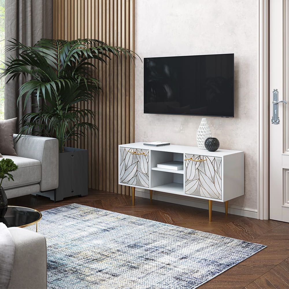 Тумба под ТВ Арт 117см Стайл Айс Голд