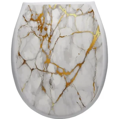 Сиденье жесткое с рис. Белый мрамор