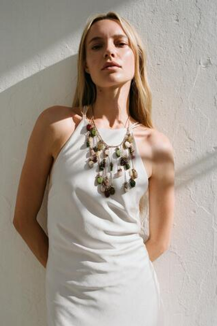 ZARA КАСКАДНОЕ ОЖЕРЕЛЬЕ С КАМНЯМИ, ЗОЛОТИСТЫЙ