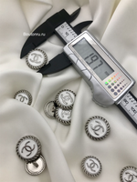 Пуговицы Шан. серебристые с белой эмалью (плоские)