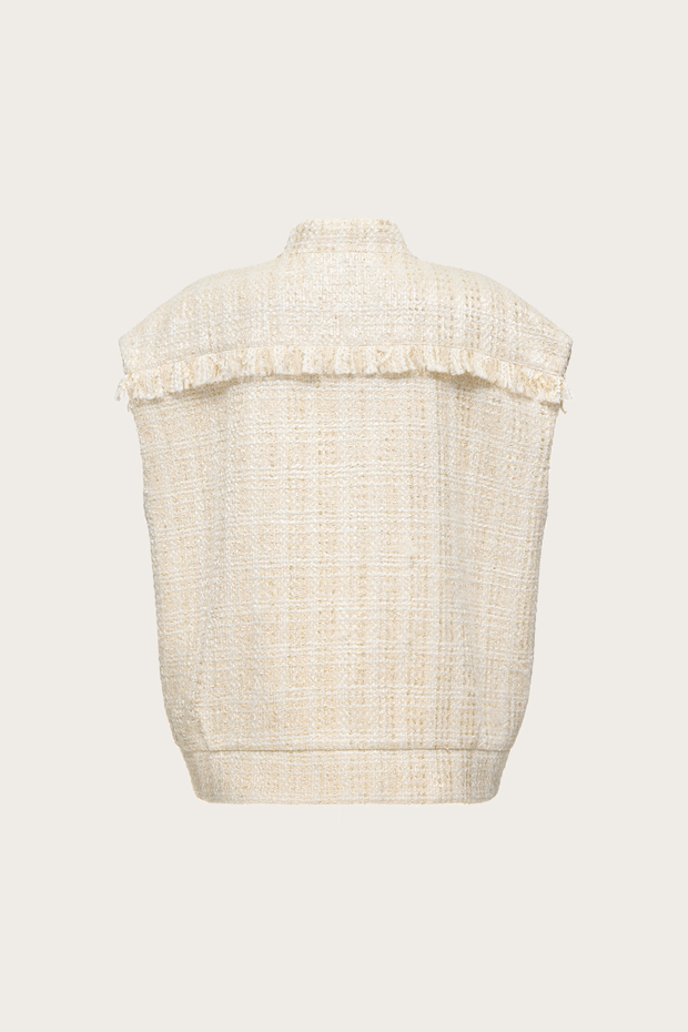 ЖИЛЕТ ИЗ ТВИДА С ЛЮРЕКСНОЙ НИТЬЮ