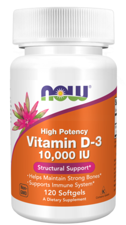 NOW Foods, Витамин Д-3 10000 МЕ, Vitamin D-3 10000 iu, 120 капсул