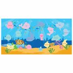 Наклейки обучающие тематические из EVA "Морские обитатели", 20х40 см, многоразовые, ЮНЛАНДИЯ, 663771