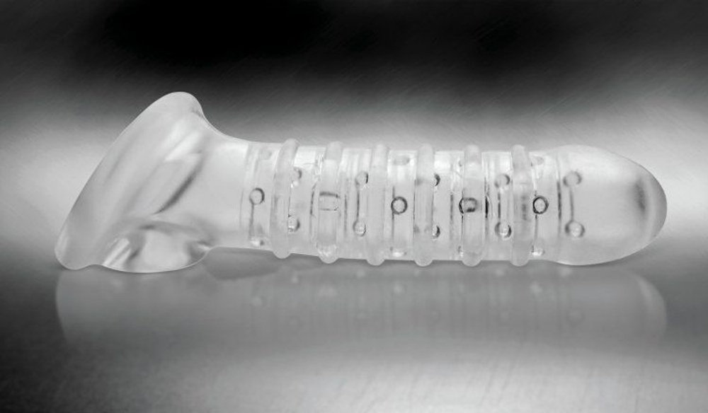 Утолщающая ребристая насадка на пенис