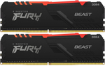 Оперативная память Kingston FURY Beast DDR4‑3600 — 32 ГБ / 64 ГБ / 128 ГБ чёрная RGB‑версия