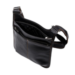 Сумка молодежная FABULA "Kansas", натуральная кожа, отстрочка, молния, 230x310x40 мм, черная, S.15.TX