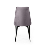 Стул Oliver, бархат светло-серый 26/ чёрный конус