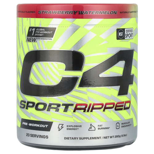 C4 / Cellucor, C4® Sport Ripped, предтренировочный комплекс, со вкусом клубники и арбуза, 280 г (9,9 унции)