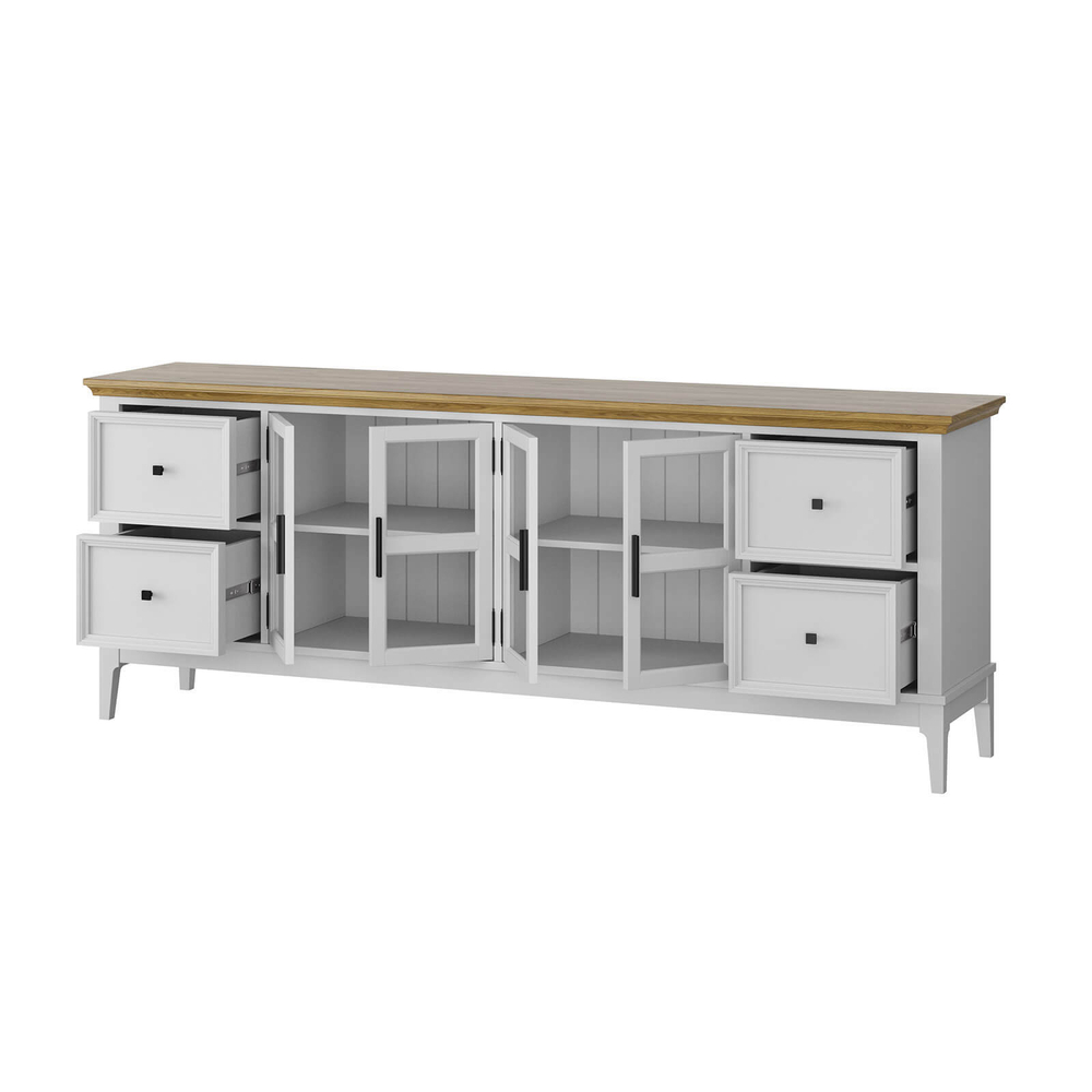 Тумба под ТВ «Квадро-С» из массива сосны 199.6*76.5*42 см