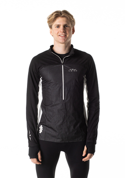 ЛОНГСЛИВ С МЕМБРАННОЙ ВСТАВКОЙ МУЖСКОЙ 3/4 ZIP LONG SLEEVE WIND BREAKER | BLACK/WHITE