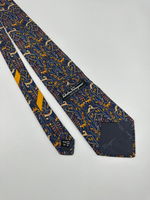 Галстук синий «Животные» Salvatore Ferragamo