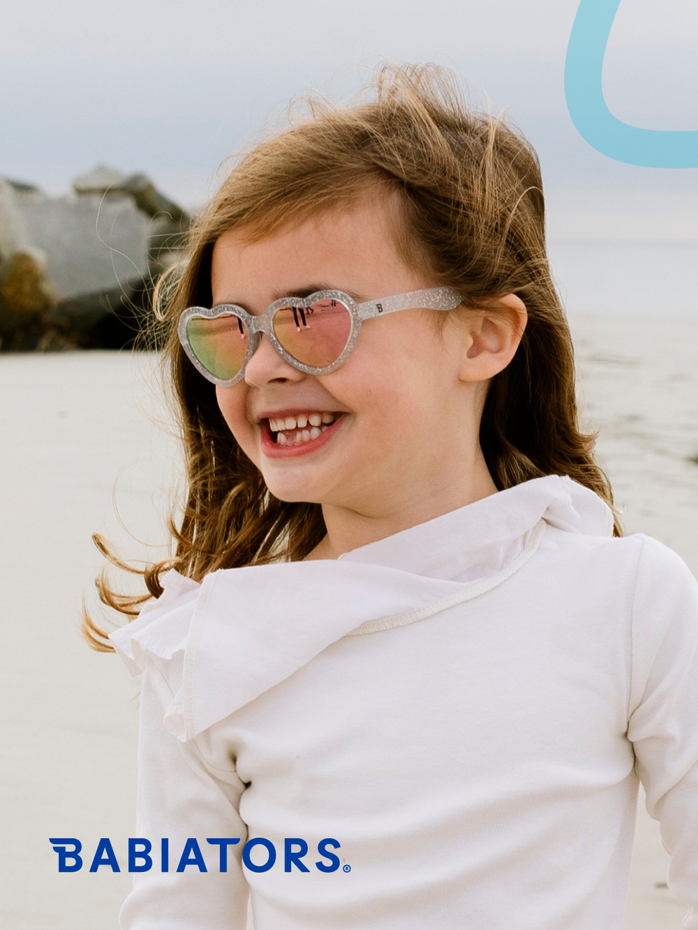 С/з очки Babiators Original Hearts Серебристые блёстки