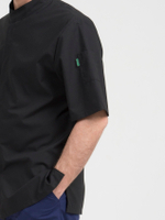 Черная мужская рубашка-китель для повара и кондитера NVDesign