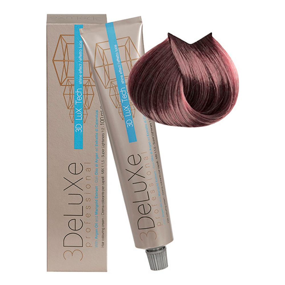 Стойкая крем-краска для волос Оттенок 7.72 Блондин коричнево-перламутровый 3DeLuXe 100мл