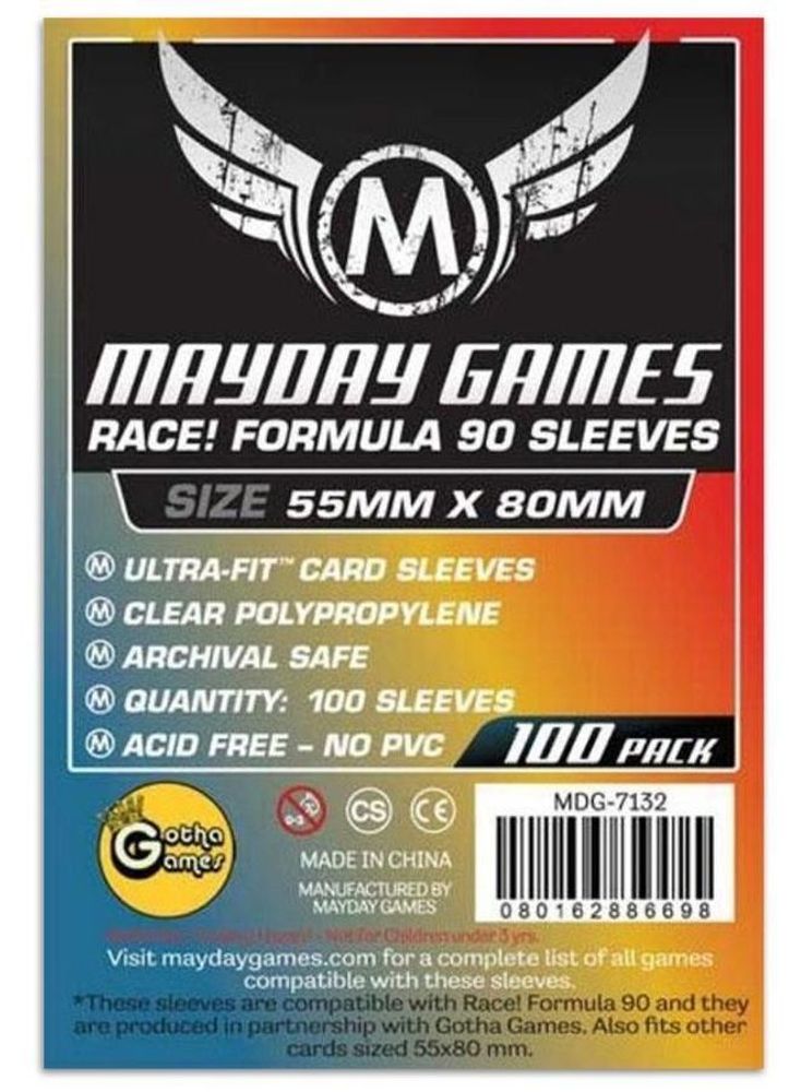 Протекторы для настольных игр Mayday Race! Formula 90 Card (55x80) - 100 штук