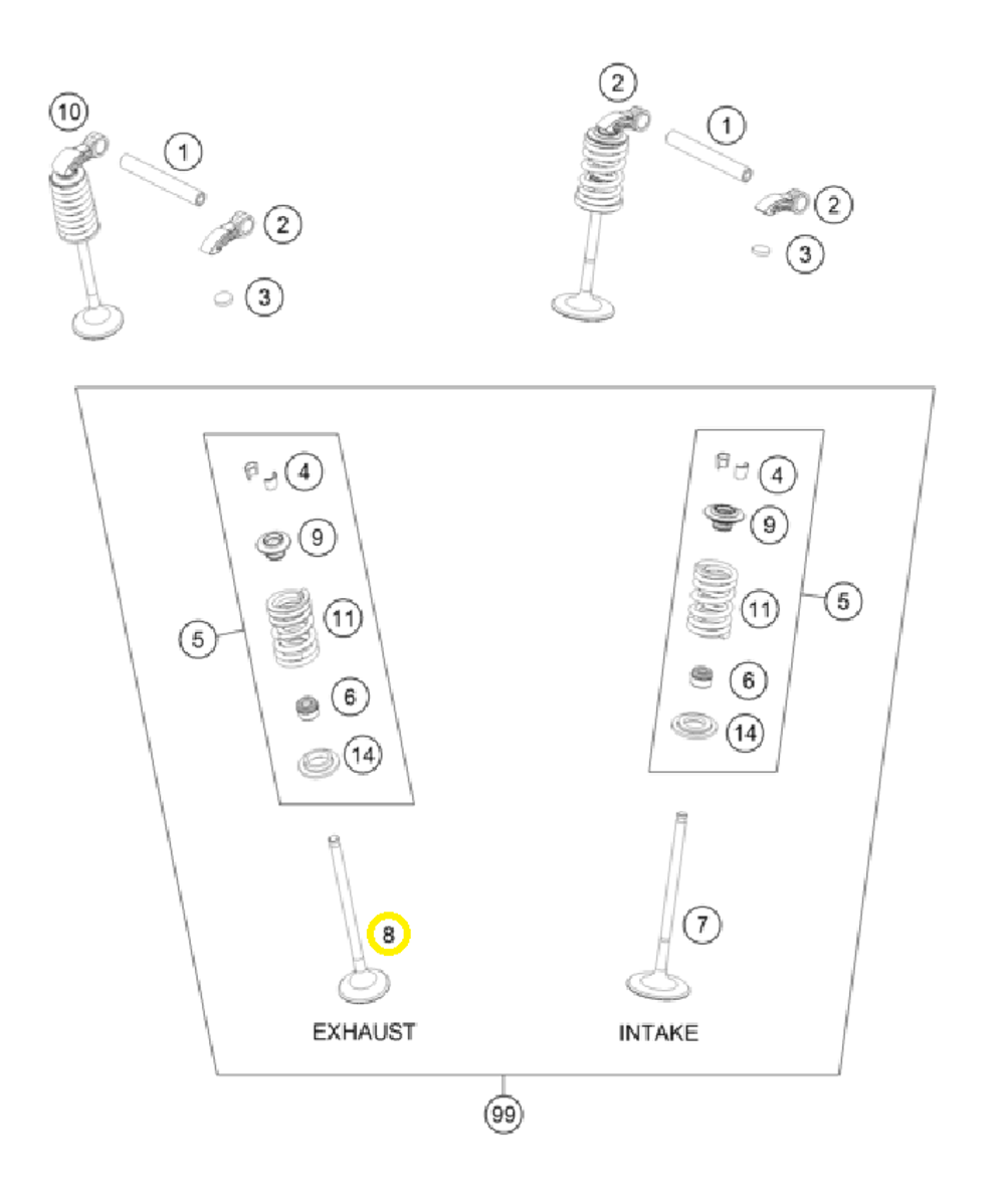 Клапан выпускной KTM, HQV, GASGAS EC-350F