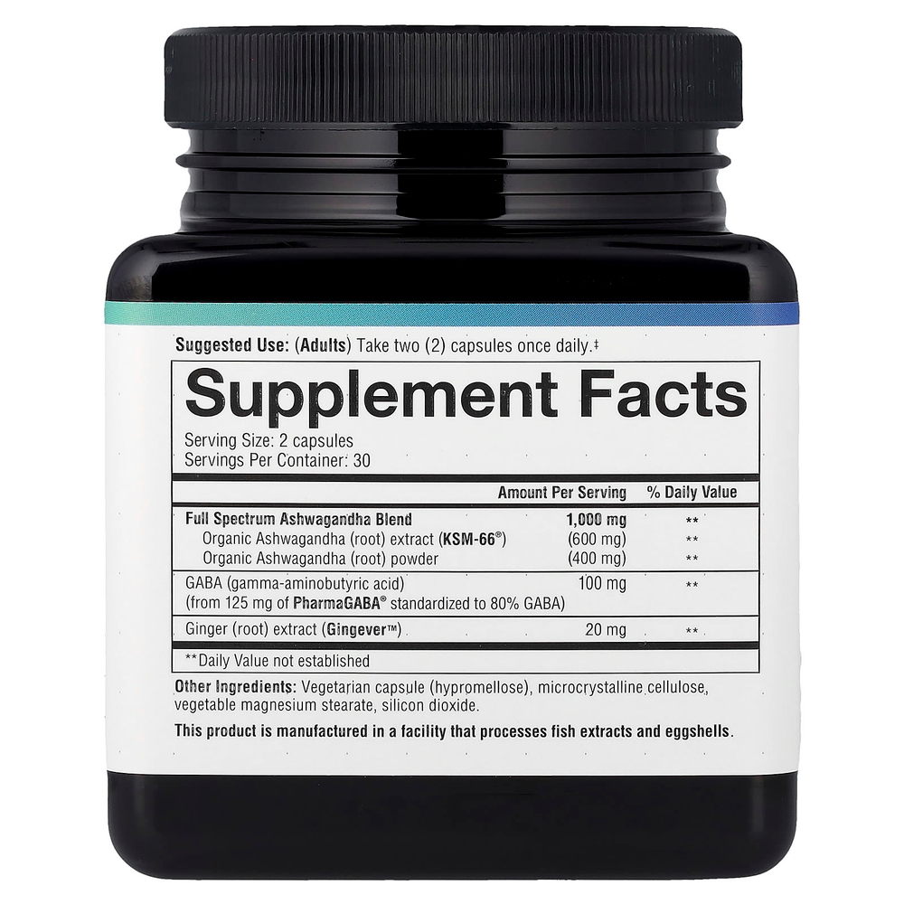 Youtheory, ашваганда и ГАМК, 60 вегетарианских капсул