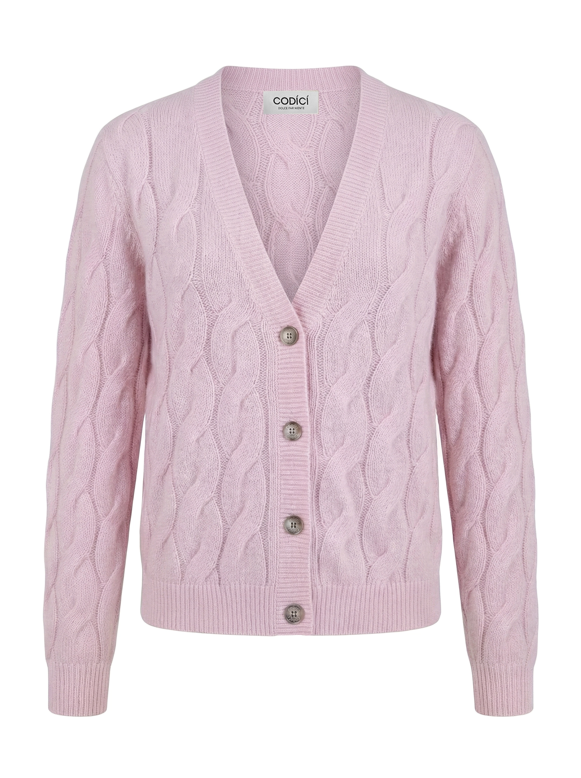 Кашемировый кардиган с косами