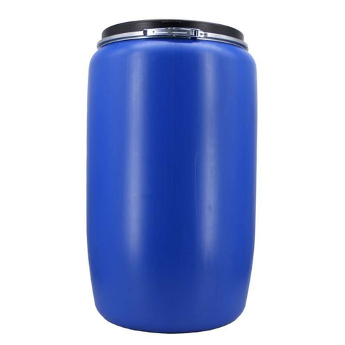 Бочка 227 л пластиковая (евробарабан) с крышкой и хомутом синяя г. Москва, 37979