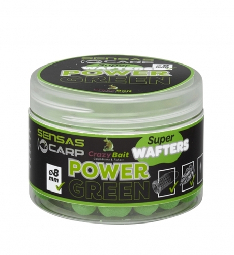 Мини бойлы Sensas Crazy Bait POWER GREEN Wafters 8мм 0.08кг