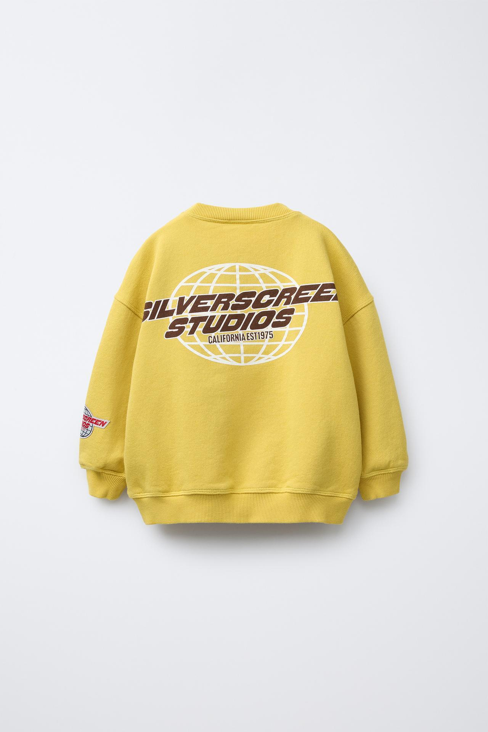 ZARA ТОЛСТОВКА С ПРИНТОМ И НАШИВКОЙ, ТЕМНО-ЖЕЛТЫЙ