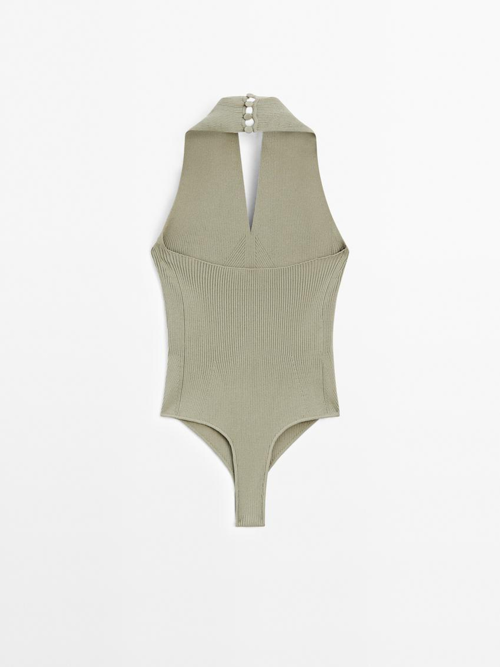 Massimo Dutti Трикотажное боди - Studio, светло-зеленый