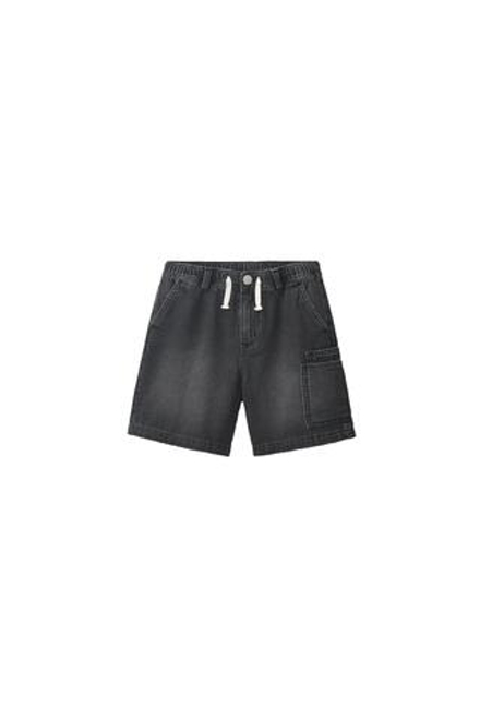 ZARA СВОБОДНЫЕ ДЖИНСОВЫЕ ШОРТЫ, ЧЕРНЫЙ