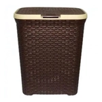 Корзина для белья 40л. с крышкой коричневая