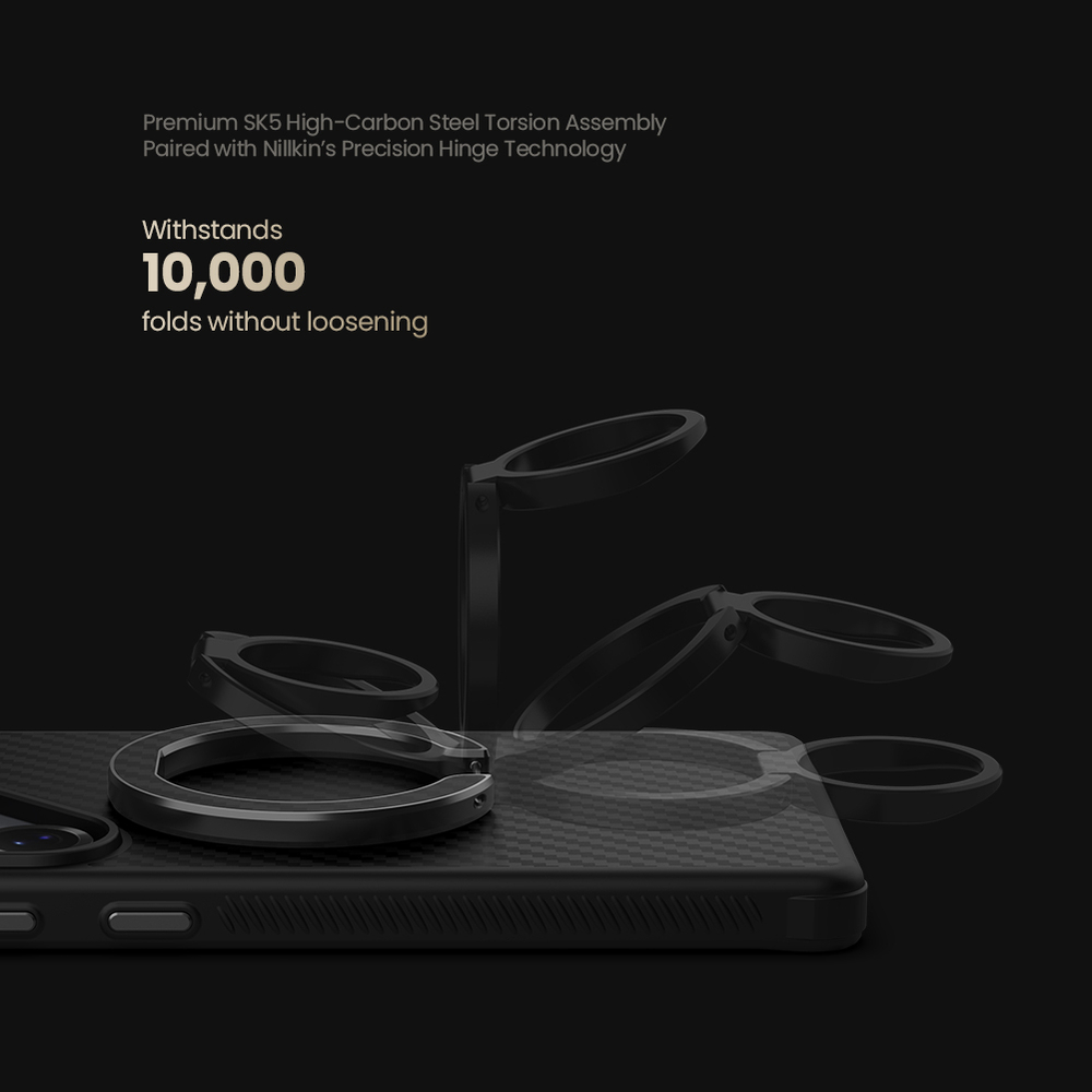 Магнитная подставка-держатель покрытый черным арамидным волокном (карбон), серия FiberSnap Ring Kevlar от Nillkin