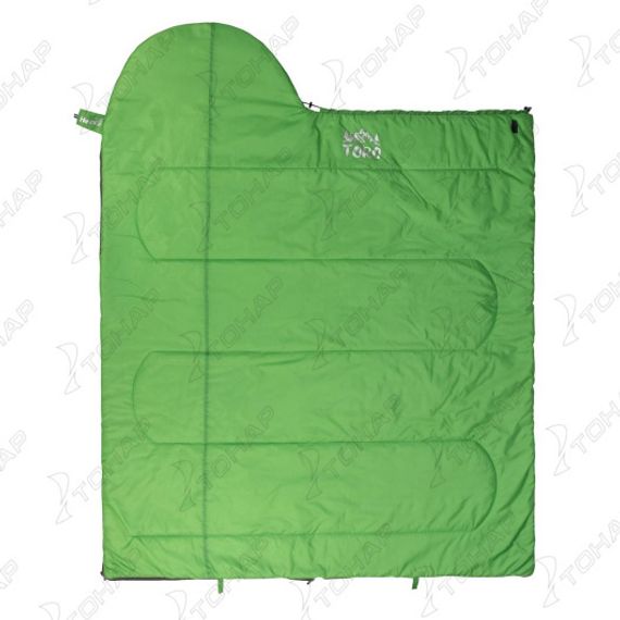 Спальный мешок TORO Wide 400L (220х90, левый, стратекс, салатовый) (T-HS-SB-TW-400L) Helios