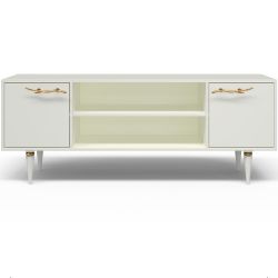 Тумба под ТВ Арт Колор matte 155см Классик Голд Белый опал матовый