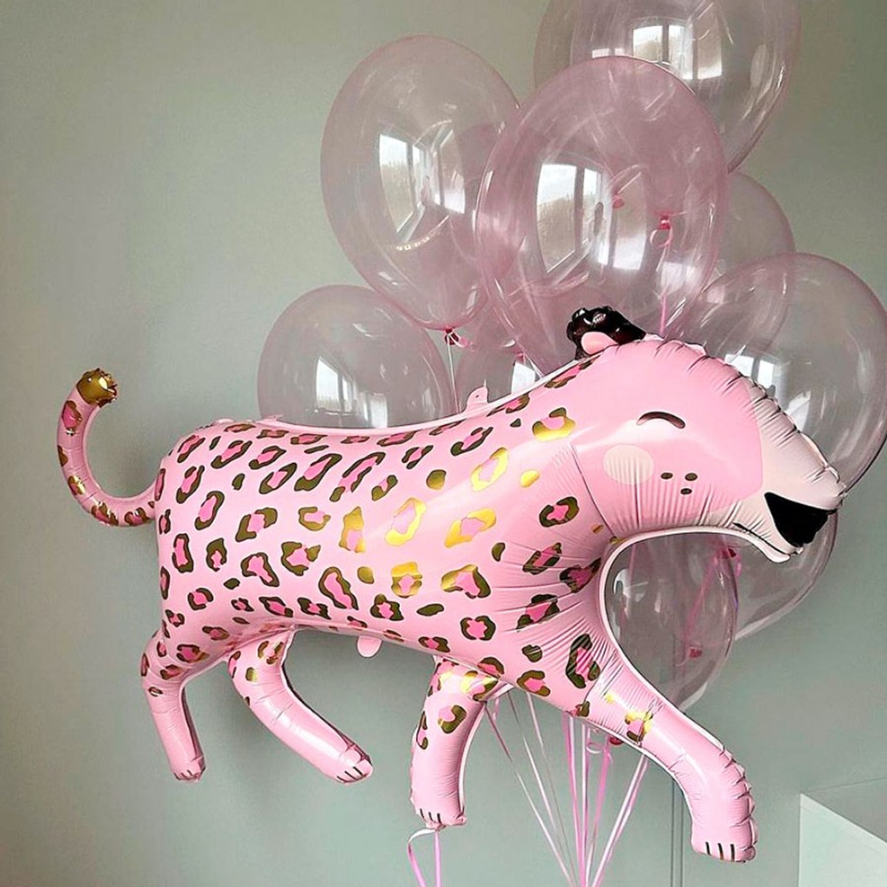 Шар (41"/104 см) Фигура, Леопард, Розовый