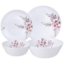 НАБОР СТОЛОВЫЙ AGNESS FLOWER SYMPHONY 19ПР: 24СМ/21,5СМ/15СМ /19СМ. 598-077