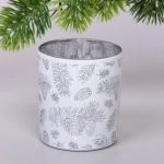 Подсвечник «Зимняя хвоя» 7*7,8 см, Белый