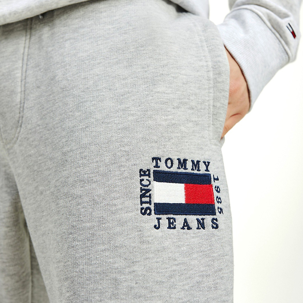 Брюки Tommy Jeans Slim Box Flag Grey Heather