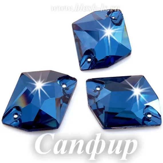 Пришивной ромб Dongzhou с 2 отверстиями, Сапфир