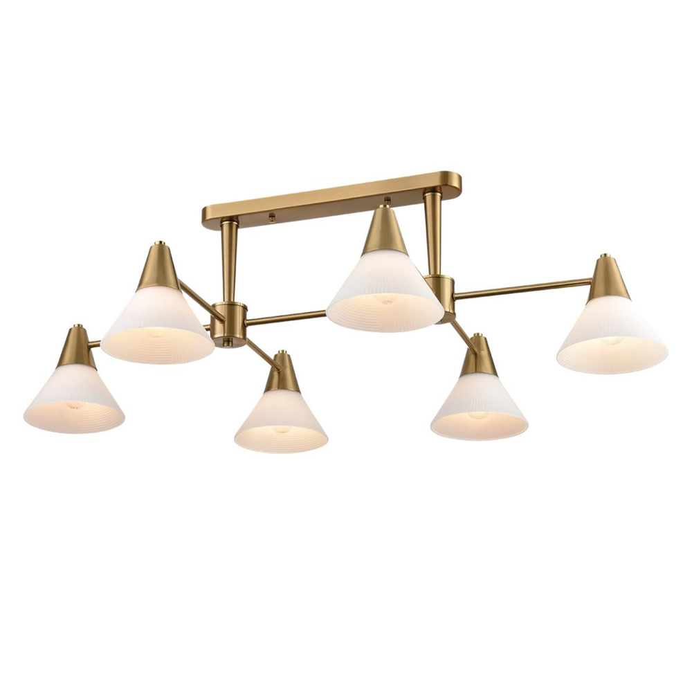 8113/6 MODERNI LN25 000 латунь/белый, металл/стекло Люстра потолочная E27 6*60W 220V CORNE