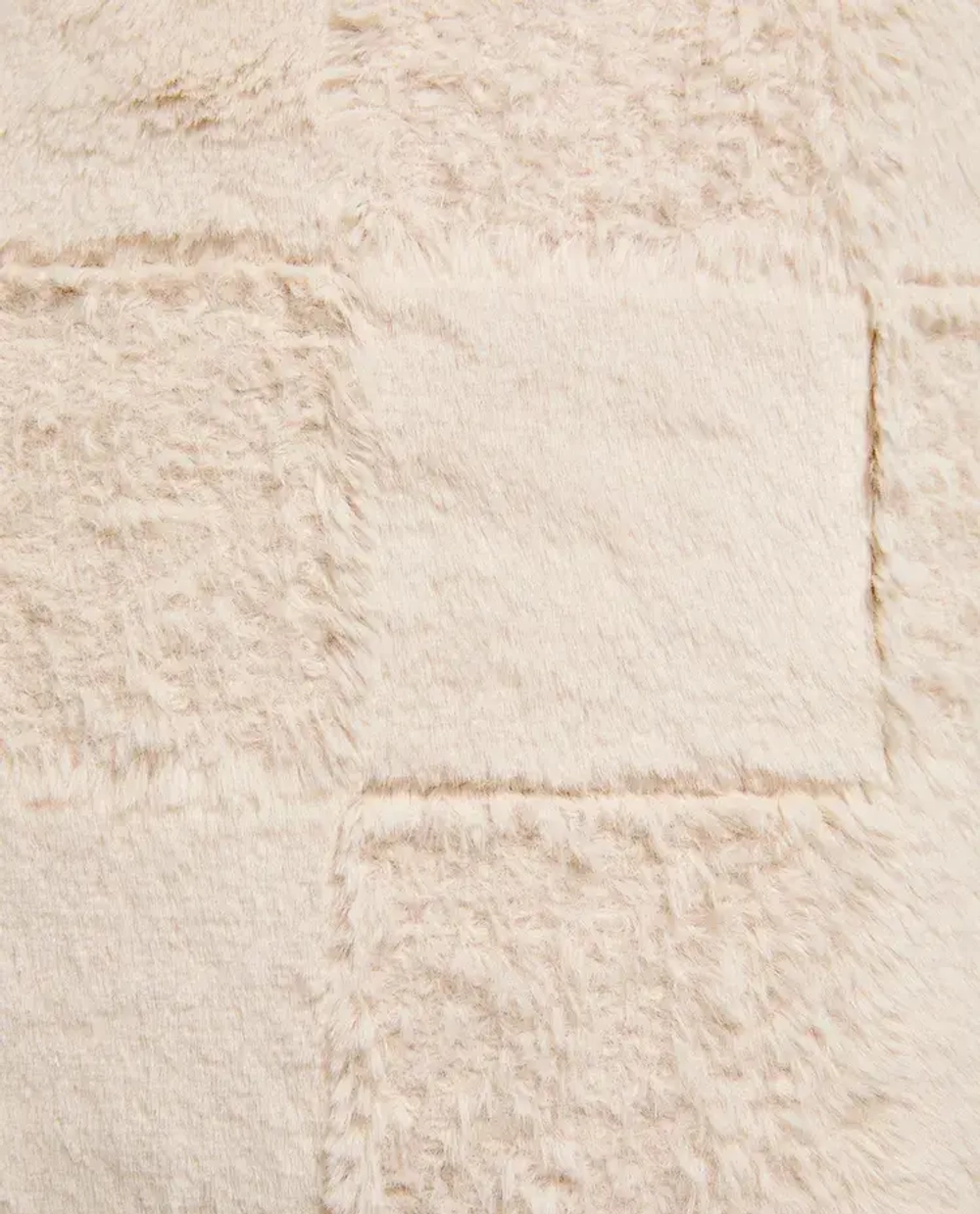 ZARA HOME НАВОЛОЧКА ДЛЯ ДЕКОРАТИВНОЙ ПОДУШКИ ИЗ ИСКУССТВЕННОГО МЕХА В КЛЕТКУ, ПЕСОЧНЫЙ