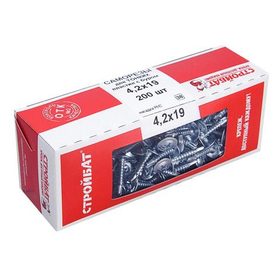 Саморезы для тонк. пластин с буром 4,2x19 (белый цинк 200 шт)