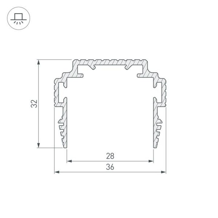 Профиль-держатель встраиваемый Arlight TEK-PLS-ZM-TK-2000 035011