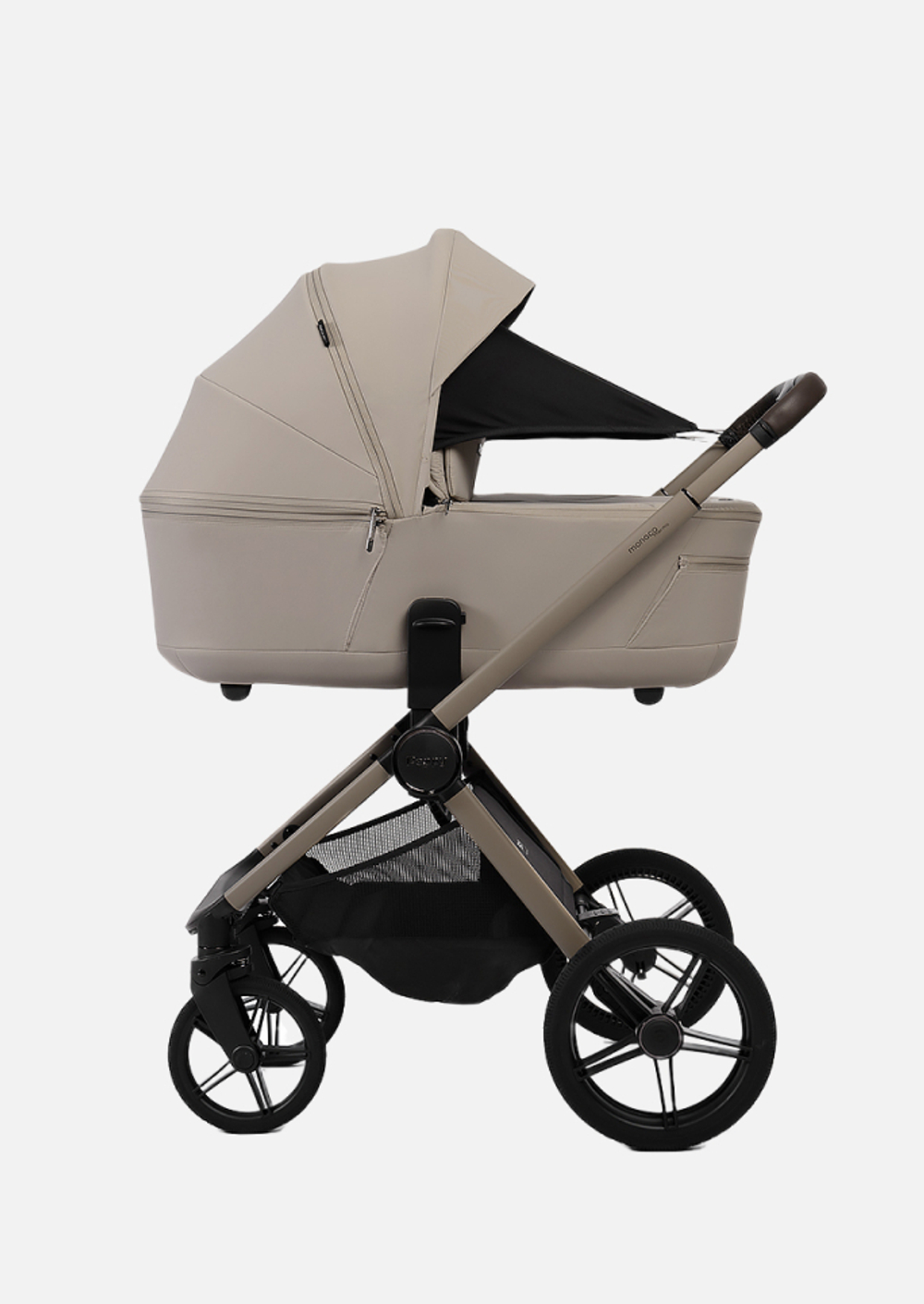 Peppy Коляска детская Monaco thermo 2 в 1 Latte (бежевый), рама серо-коричневая