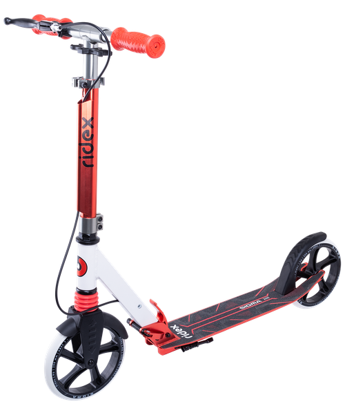 Самокат городской RIDEX Sigma 200 мм, ручной тормоз, белый/розовый