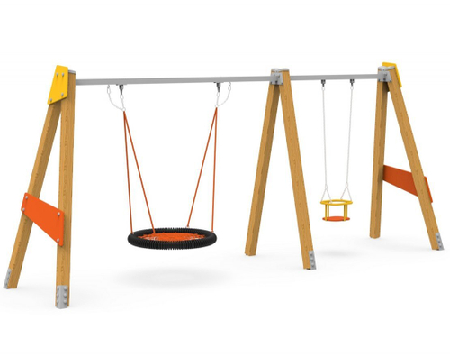Качели двойные с гнездом и люлькой 422.07