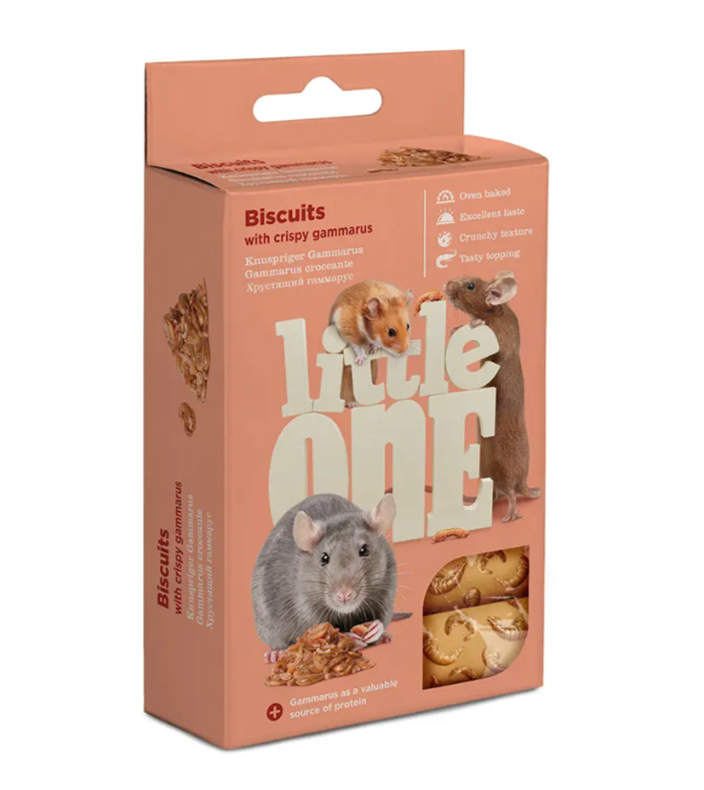 Little One Бисквиты для хомячков, крыс, мышей и песчанок с хрустящим гаммарусом 5*7гр