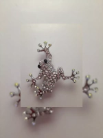 Брошь "Лягушка серебро"