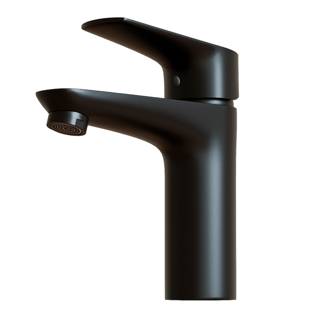 Смеситель для раковины 35k MIXLINE ML14-04BL б/отв п/гайку  ЧЕРНЫЙ (без подводки)