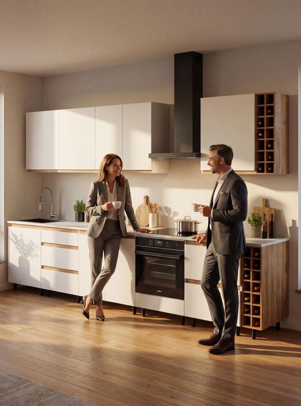 Кухонный модуль напольный 60х60х85, Валенсия, под мойку, со столешницей, тумба под раковину с дверью, на ножках, белая, Dipriz