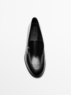 Massimo Dutti Классические кожаные лоферы, черный
